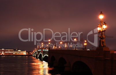 Drawbridge In Saint Petersburg