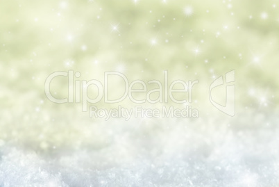 Golden Christmas Background With Snow And Stars