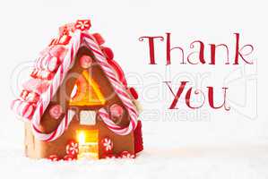 Gingerbread House, White Background, Text Thank You