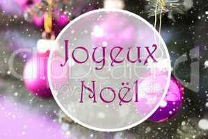 Rose Quartz Balls, Joyeux Noel Means Merry Christmas