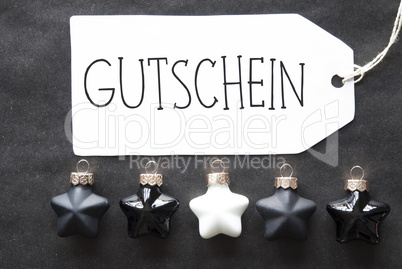 Black Christmas Tree Balls, Gutschein Means Voucher