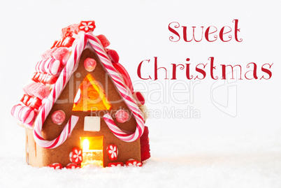 Gingerbread House, White Background, Text Sweet Christmas