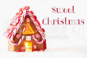 Gingerbread House, White Background, Text Sweet Christmas
