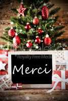 Christmas Tree With Merci Means Thank You