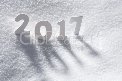 Text 2017 With White Letters In Snow