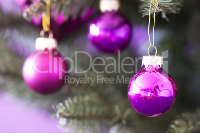 Blurry Christmas Tree With Rose Quartz Balls