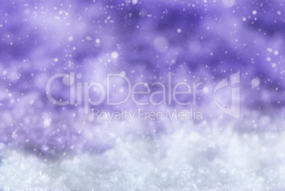 Purple Christmas Background With Snow, Snwoflakes