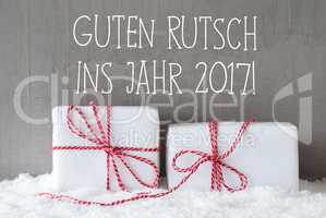 Two Gifts, Snow, Guten Rutsch 2017 Means Happy New Year