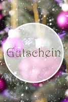 Vertical Rose Quartz Balls, Gutschein Means Voucher