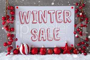 Label, Snowflakes, Christmas Balls, Text Winter Sale