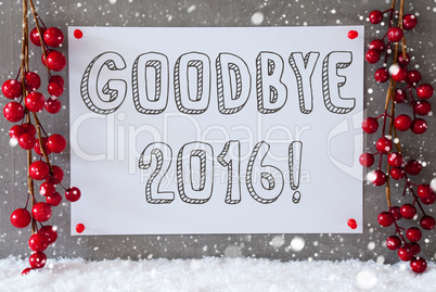Label, Snowflakes, Christmas Decoration, Text Goodbye 2016