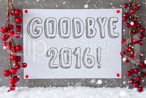 Label, Snowflakes, Christmas Decoration, Text Goodbye 2016