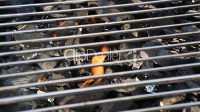 Closeup of a charcoal grill