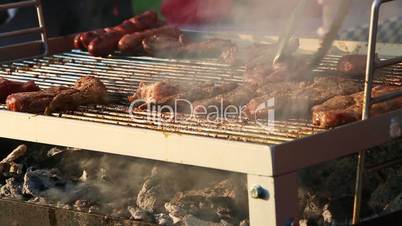 Barbecue grill with evening light