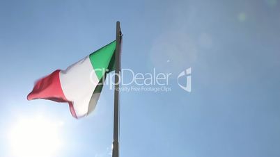 National flag of Italy on a flagpole