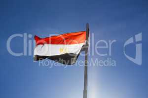 National flag of Egypt on a flagpole
