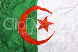 Flag of Algeria with rain drops