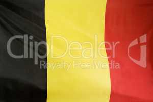 Closeup of flag of Belgium