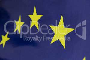 Closeup textile flag of European Union
