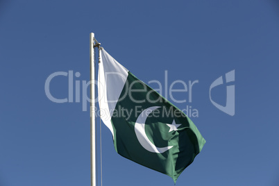 National flag of Pakistan on a flagpole
