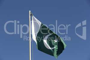 National flag of Pakistan on a flagpole