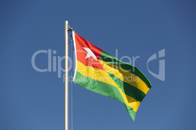 National flag of Togo on a flagpole