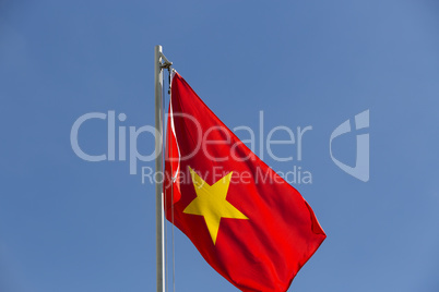 National flag of Vietnam on a flagpole