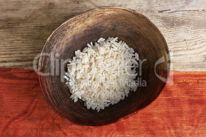 Poverty concept, bowl of rice with Polish flag