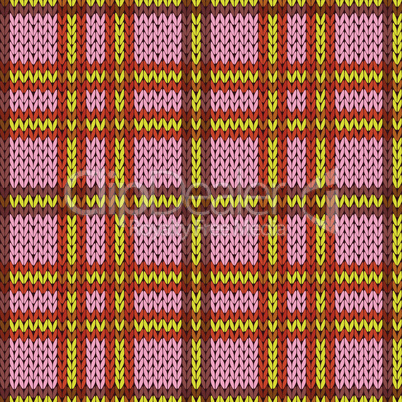 Knitting seamless pattern in warm colors