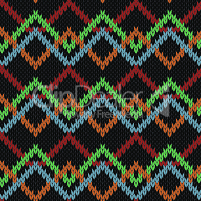 Knitting ornamental contrast molticolor seamless pattern