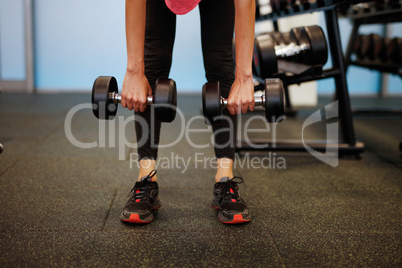 Woman at the fitness gym exercising