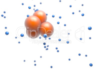 Atoms, Elements or Molecules abstract 3d illustration.