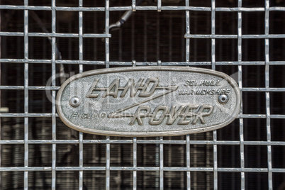 Retro logo Land Rover closeup