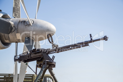 Retro gun on the tripod and optical sight