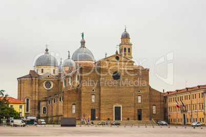 Santa Giustina church and Prato della Valle market square Padova