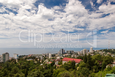Panoramic view of resort town Sochi.
