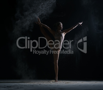 Modern art. Photo of flexible female dancer posing