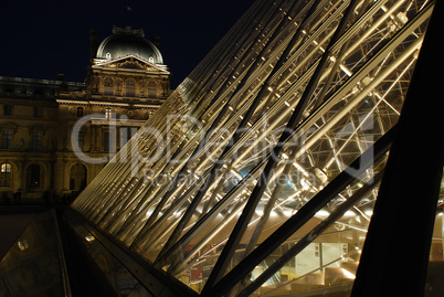 The Louvre Palace and the Pyramid (by night)