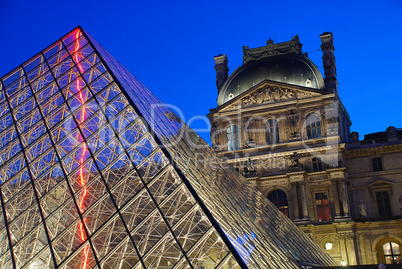 The Louvre Palace and the Pyramid (by night)