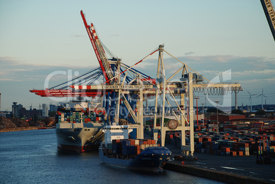 Harbor scene in Hamburg, Germany