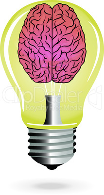 Bright Idea brain light bulb vector