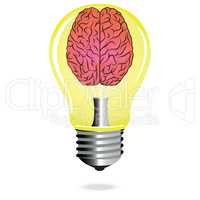 Bright Idea brain light bulb vector