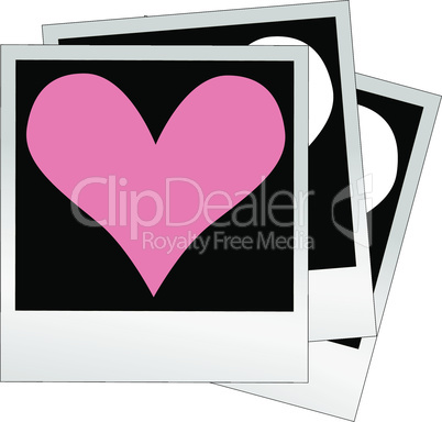 Heart shape made from photo frames, insert your photos vector