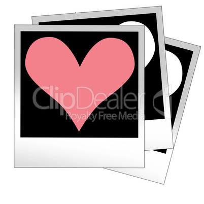 Heart shape made from photo frames, insert your photos vector