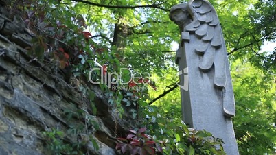 Sculpture of winged angel at the old cemetery