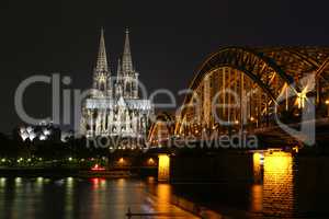 Beautiful night view of the Cologne Cathedral