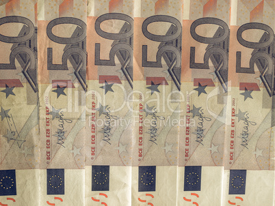 Vintage Fifty Euro notes