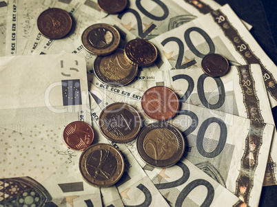 Vintage Euro bank notes