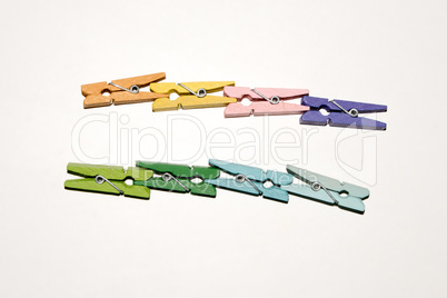 Set of colour clothespins.