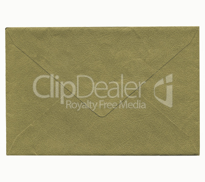 Vintage looking Green envelope isolated